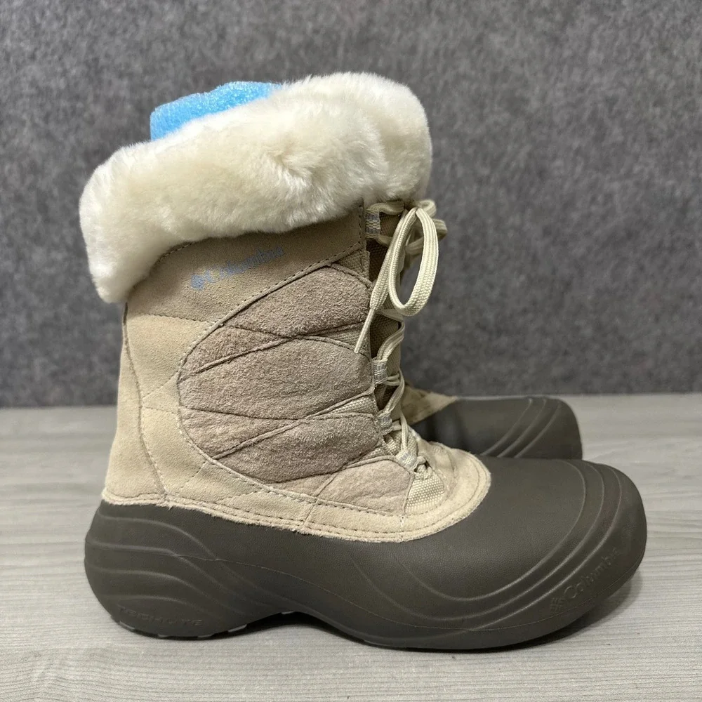 Columbia‎ Sierra Summette Winter Boots Womens 10 Tan Brown Faux Fur Suede